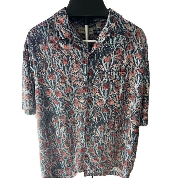 Caribbean Mens Shirt SZ L Button Down with Front Pocket Short Sleeves Colors Blu - Picture 1 of 11